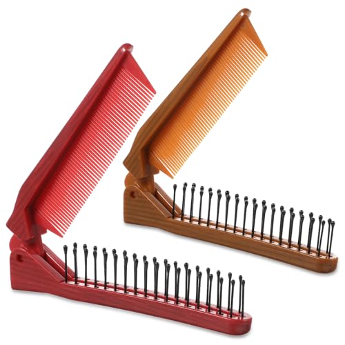 Peine de viaje plegable, set de 2 piezas compacto y portátil miniatura 1