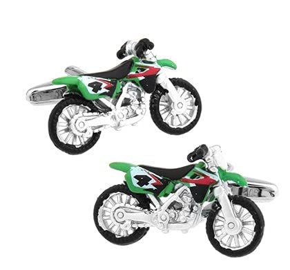 Gemelolandia | Gemelos Moto de Motocross Verde Gemelos Originales Para Camisas | Para Hombres y Niños | Regalos Para Bodas, Comuniones, Bautizos y Otros Eventos