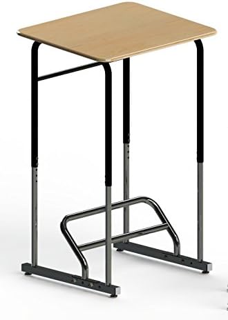 5th Grade Polymeric Classroom Desk Frame Finish: Black, Desk Finish: Maple