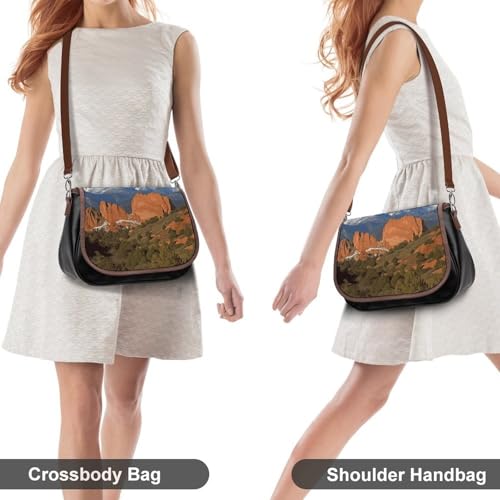 Pikes Peak Colorado Leather Shoulder Bag for Women Classic Crossbody Purse Leather Tote Bag Handbag Purse Small Shoulder Bags for Shopping4