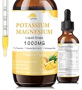 VPKIN Potassium Magnesium Citrate Supplement,Magnesium Liquid Drops 1000mg with Magnesium Glycina...