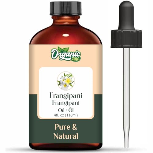 Organic Zing Frangipani Oil | Pure & Natural Essential Oil for Skincare, Hair Care & Massage - 118ml/3.99fl oz