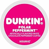 Dunkin Donuts Limited Edition Holiday Coffee K Cups - Polar Peppermint -1 Box of 22 Seasonal Kcup Pods For Keurig Coffee Makers