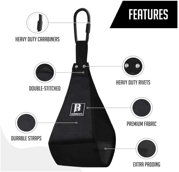 Miniatura 3 de Correas para abdominales para barra de dominadas, eslingas abdominales colgantes turquesa y negro, soportes de brazo acolchados de neopreno con