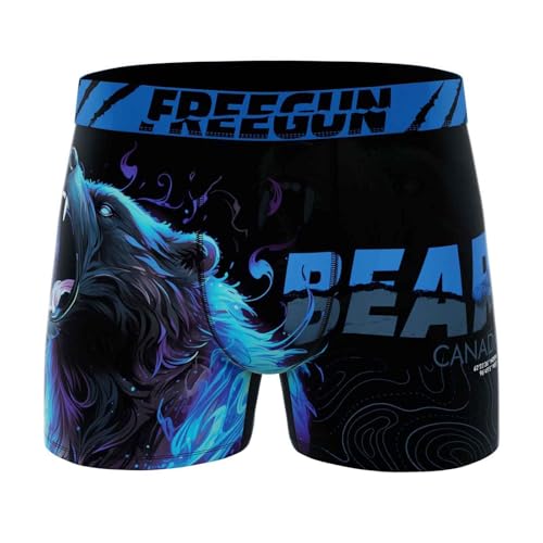 FREEGUN Boxer Homme Microfibre Animaux Ours (XL, A90)