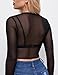 Buauty Black Sheer Tops for Women,2XL