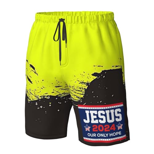 Jesus 2024 Our Only Hope Mens Swim Trunks Board Shorts Quick Dry Swim Shorts Summer Swimsuit Beach Shorts with Pockets4