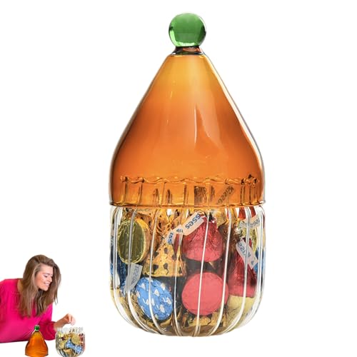 Genérico Tarro Dulces - 300ml Vaso Gorro Navidad, Taza Gominolas Apta Lavavajillas | Bote Alimenticio Golosinas & Galletas Para Cocina, Decoración Hogar, Boda, Regalo Festivo, 16.5cm
