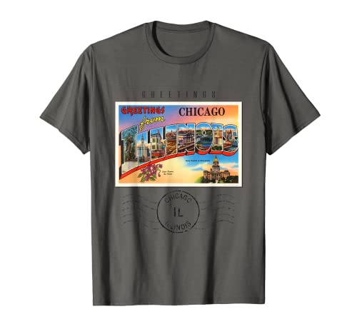 Chicago Illinois IL Travel Souvenir Gift Stampato Cartolina Maglietta
