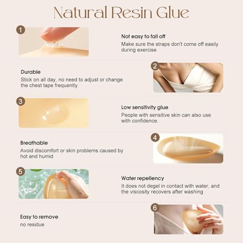 Double Sided Sticky Bra Inserts, Reusable Push Up Adhesive Pads with Padding for Bikini, Swimsuit, Sports Bra2