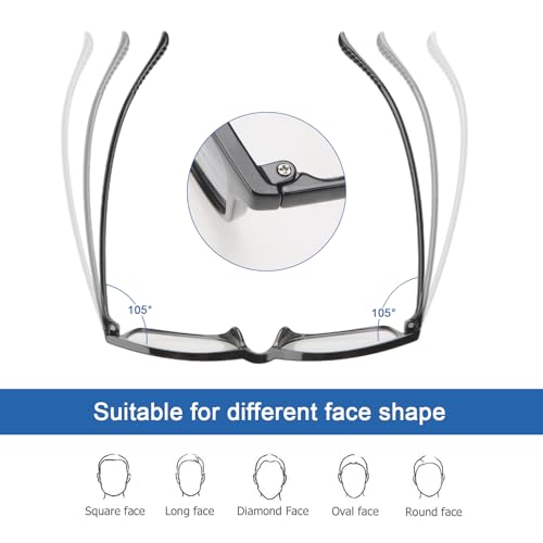 Image of Baomain 2-Pack Anti-Reflective Reading Glasses - Lightweight Anti-Glare Computer Readers for Men /Women