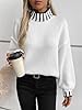dsumvns Contrast Color Turtleneck Sweaters for Wom... #2