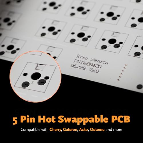 Image of Kreo Swarm 75% Gasket Mounted Wireless Mechanical Gaming Keyboard Bluetooth /2.4GHz, Hot-Swappable Pre-Lubed Switches, Double Shot PBT Keycaps, Customizable (GTMX Sense, Sasuke)