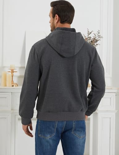 Gihuo Mens Hoodie, Fleece Lined Pullover Sweatshirt with Kangaroo Pocket, Casual Workout4