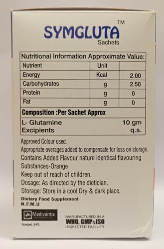 Image of Symgluta L-Glutamine 10gm Sachets (Pack of 10 sachets)