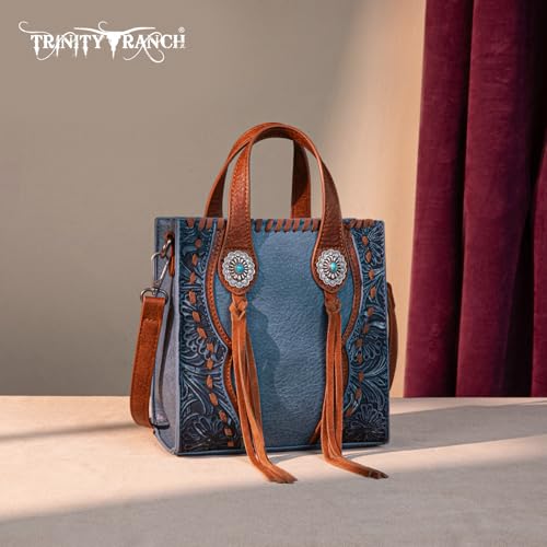 Image of Trinity Ranch Crossbody Bags for Women Mini Handbag Floral Tooled Concho Collection