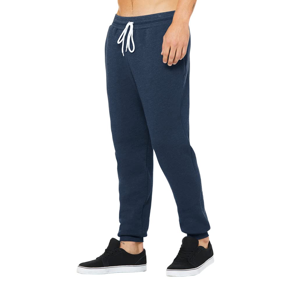 Bella + Canvas Unisex Jogger Sweatpant L HEATHER NAVY