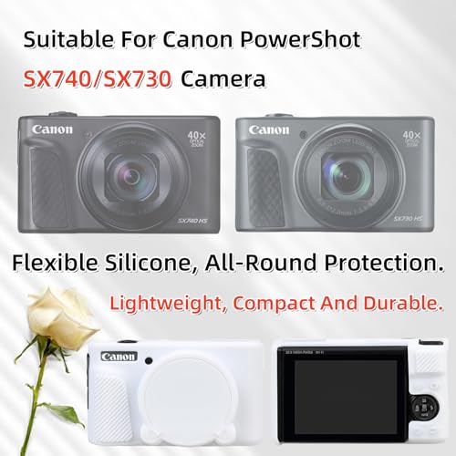 Funda para Cámara Canon PowerShot SX740/SX730 Silicona Blanca miniatura 2