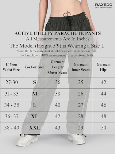 Image of Parachute Pants for Women - Water-Resistant Cargo Pants for Women | Stylish Activewear for Travel, Office, Gym, Trekking & Everyday Comfort | Korean Pants for Woman