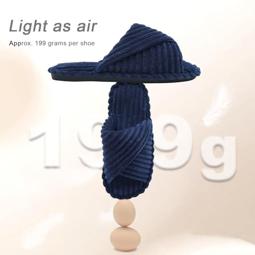 Slippers for Women House Bedroom Corduroy Crossbands Slide Indoor Outdoor Shoes4