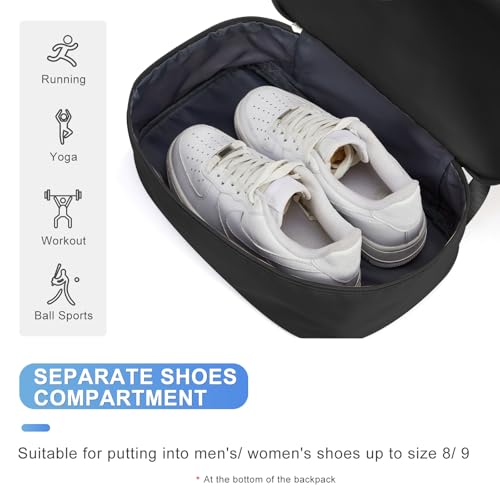 coofay Gym Backpack For Women Waterproof Sports Backpack With Shoe Compartment Lightweight Travel Backpacks Small Gym Bag Dance Volleyball Backpacks