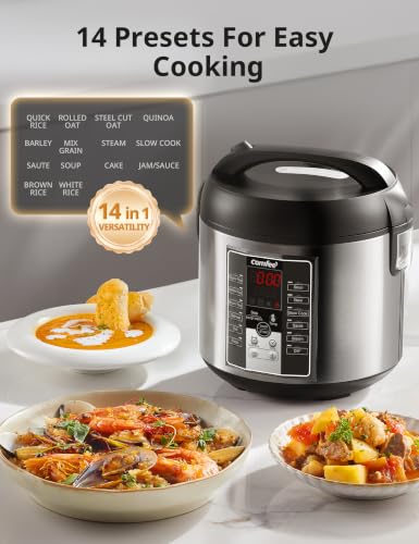 Image of COMFEE' Rice Cooker for 20 Cups Cooked Rice with Functions for Multi Cook, Slow Coor, Steam, Stew, Saute, and Quick Cook with BPA-Free Nonstick Inner Pot