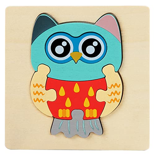 TLHWIN Holzpuzzle-Set – 6 Tierpuzzles, 10,7x10,7 Cm, Für Kinder Ab 1 Jahr, Montessori