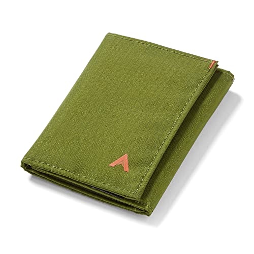 Image of Allett Trifold Wallet, Cala Green | Nylon, RFID Blocking | Slim, Minimalist, Water Resistant, Thin, Front Pocket | Holds 2-12 Cards, Flat Bills, Receipts & Coins | For Men & Women