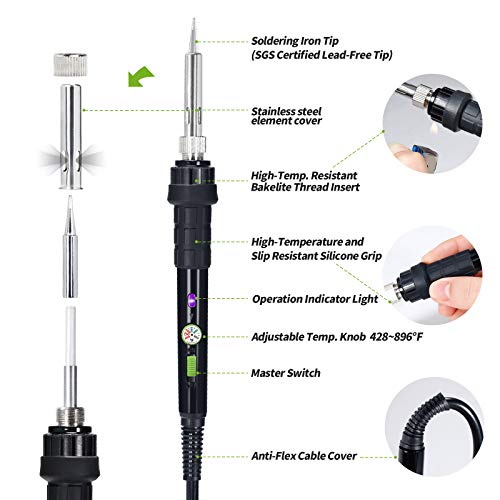 image for YIHUA 947-III Adjustable Temperature 60W Soldering Iron with ON/OFF Sw