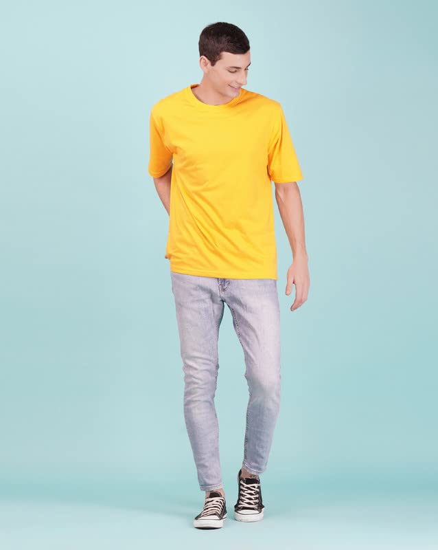 Image of Nusyl Men Solid Oversized t-Shirt - NUMCOTSH0001