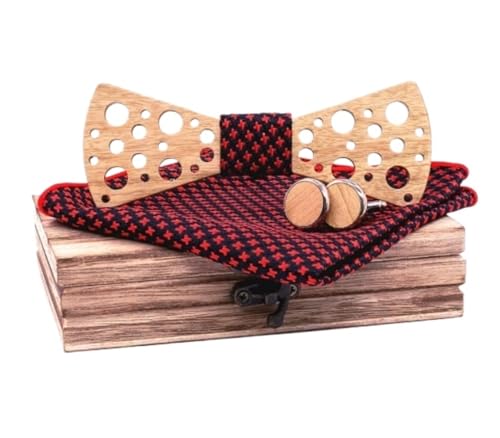 Set Corbata de Madera y Pañuelo con Caja
