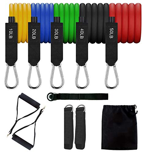 UPOWEX Resistance Bands Set – Include 5 Stackable Exercise Bands with Carry Bag, Door Anchor Attac - //coolthings.us