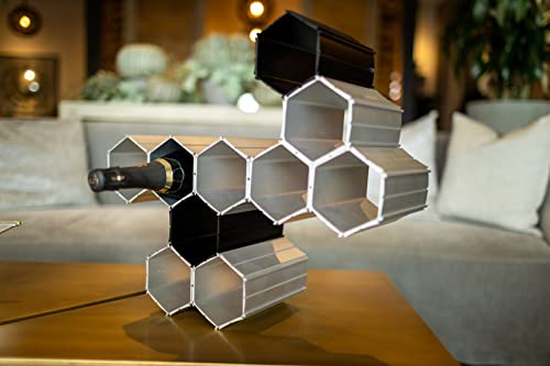 Bundle - 2 Items: Winehive Cell Modern Modular Wine Storage System - 20 Cell With Wall Mount Hardware Kit - Black #TOP4