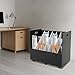 Blue Print Storage Organizer, 21 Slots Mobile Roll File Cart, Construction Plan Holders, Blueprint Cabinet with Wheels and Removable Dividers, Roll Files Storage for Office and Home (Black, 21 Slots)