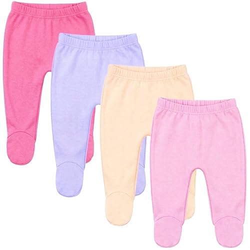 Image of 123 Bear Baby Soft Cotton Spandex Pants with Feet