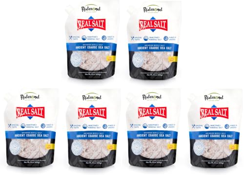 Image of Redmond Real Sea Salt - Natural Unrefined Gluten Free Coarse, 16 Ounce Pouch (6 Pack)