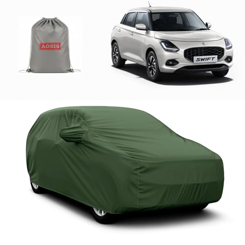 Image of AOSIS 'Waterproof' Car Cover Compatible with Maruti Suzuki Swift 3rd Gen /4th Gen 2018-2025 Year Model 300 GSM Uly Coated Thick Fabric 4X4, Adjustable Belt Buckle, Elastic Grip