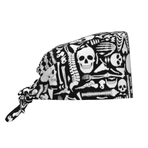 Image of Working Cap Scrub Cap with Sweatband Adjustable Unisex Women Tie Back Hat Nurse Surgical Caps
