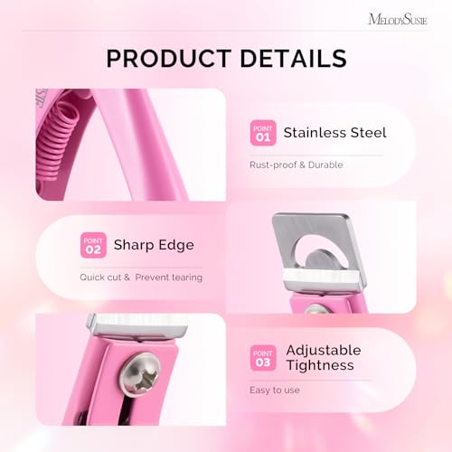 Image of MelodySusie Adjustable Stainless Steel Acrylic Nail Clippers, Pink