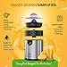 Eurolux Electric Orange Juicer, Sleek Effortless Citrus Juice Squeezer for Lemon, Lime, Grapefruit | Powerful Motor, Easy to Clean, Removable Dishwasher-Safe Parts