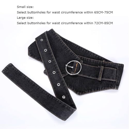 Denim Waist Belt Casual and Versatile Fashion Wide Belt Waist-Tightening Decorative for Outer Shirt and Dress2