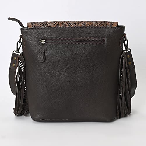 Leather Crossbody Bag for Women made with Natural Cowhide Hand Tooled Western Design With Adjustable Detachable Strap3