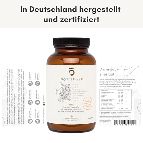 Yagcho Flora | Darmflora Komplex 150g | Vitalpilz Mix | Darmkur Probiotika | TCM Heilpilze | Darmgesundheit | Nahrungsergänzungsmittel