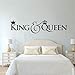 XYVRS Testiera Fai da Te in Vinile Adesivo Decalcomania re e Regina Adesivi murali Decorazione della casa Camera da Letto Decalcomania di Arte Regalo 123X30 CM