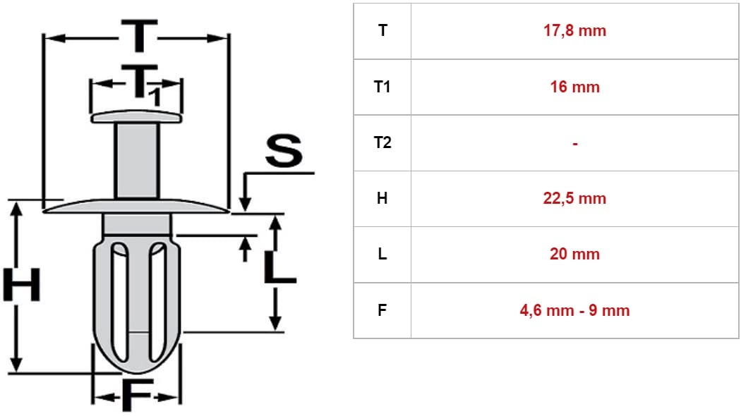 30 x bevestigingsclip voor bekleding | 4811301, 4855809