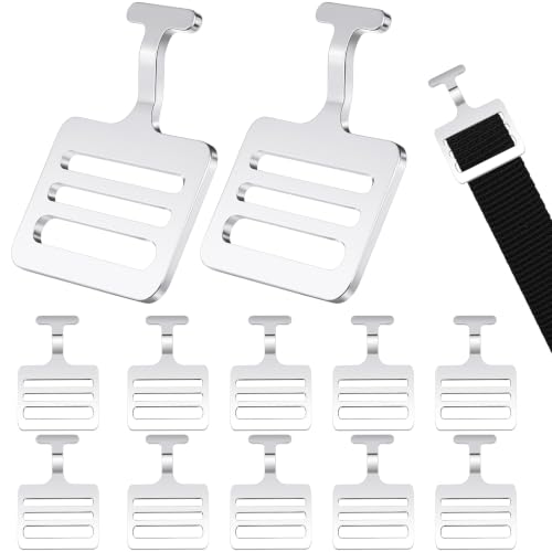 Dunzy 12 Pieces Shoulder Pad T Hook Football Pad T Hook (1 Inch,Silver)
