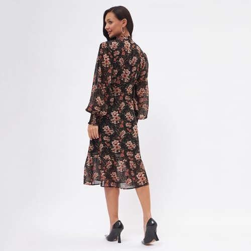 Image of Kibo Women's Georgette Floral Button Down Shirt Dress