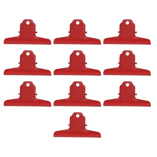 Clips de reliure rouges x10 : grandes pinces à dessin antirouille