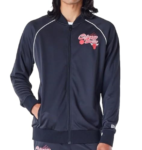 New Era NBA Chicago Bulls Script Black Track Jacket, Noir , M
