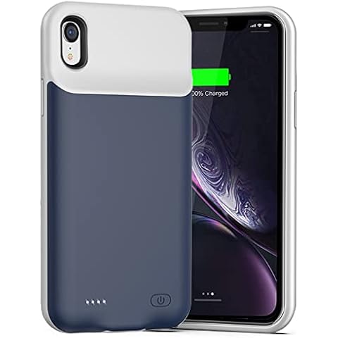 Battery Case for iPhone XR, 7000mAh Rechargeable Portable Charging Case for iPhone XR (6.1 inch) Extended Battery Pack Protective Charger Case (Blue) Cover